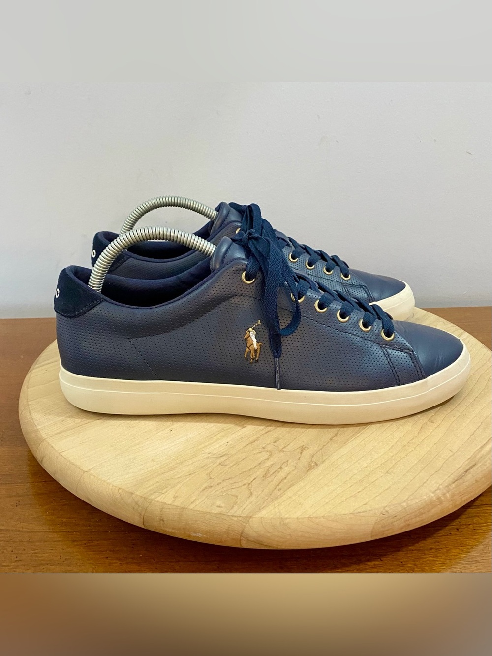 Polo Ralph Lauren Longwood Mens Sneaker Shoes Newport Navy Blue Men’s Sz 9D